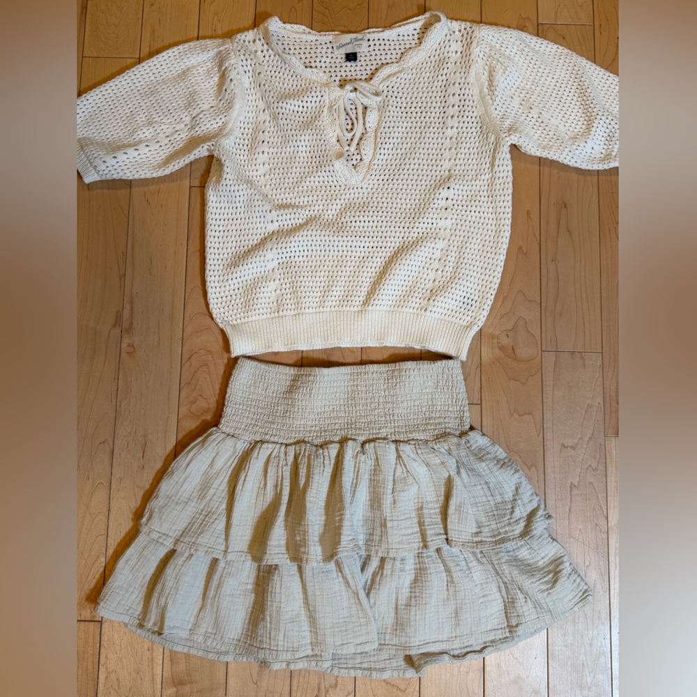 Universal Thread Cream Skirt and Sweater